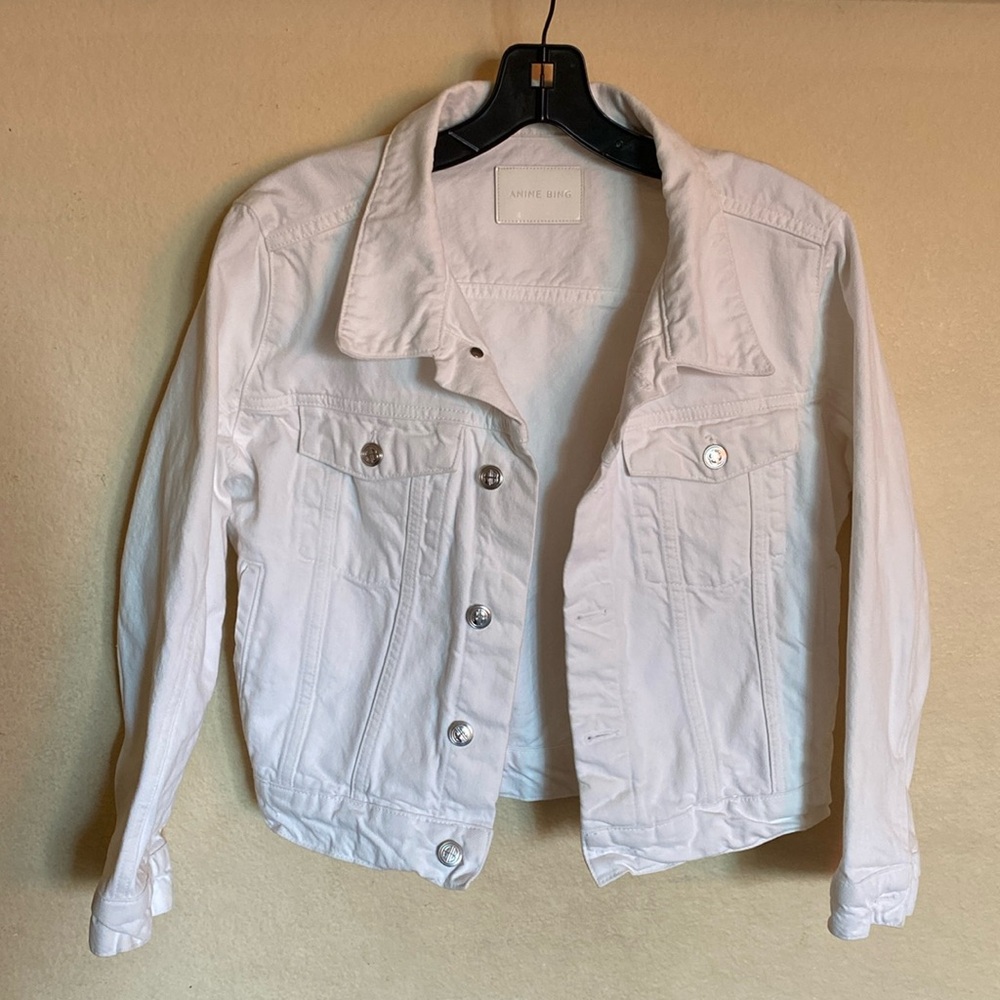 Anine Bing White Denim Jacket